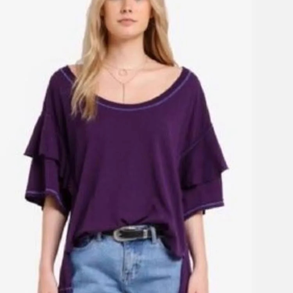 We The Free Free People Cotton Ruffle Abacadabra tee cottagecore balletcore